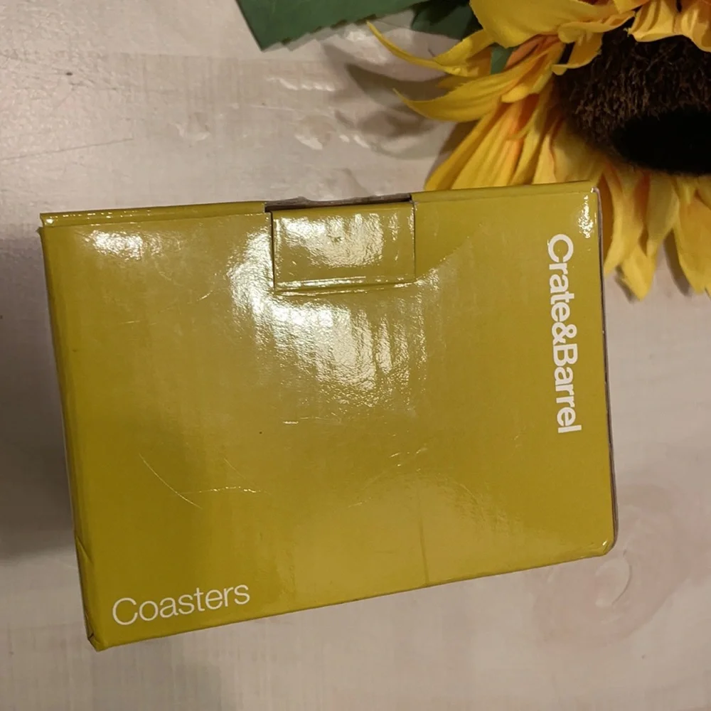 CRATE & BARREL GLASS PHOTO AND ART COASTERS